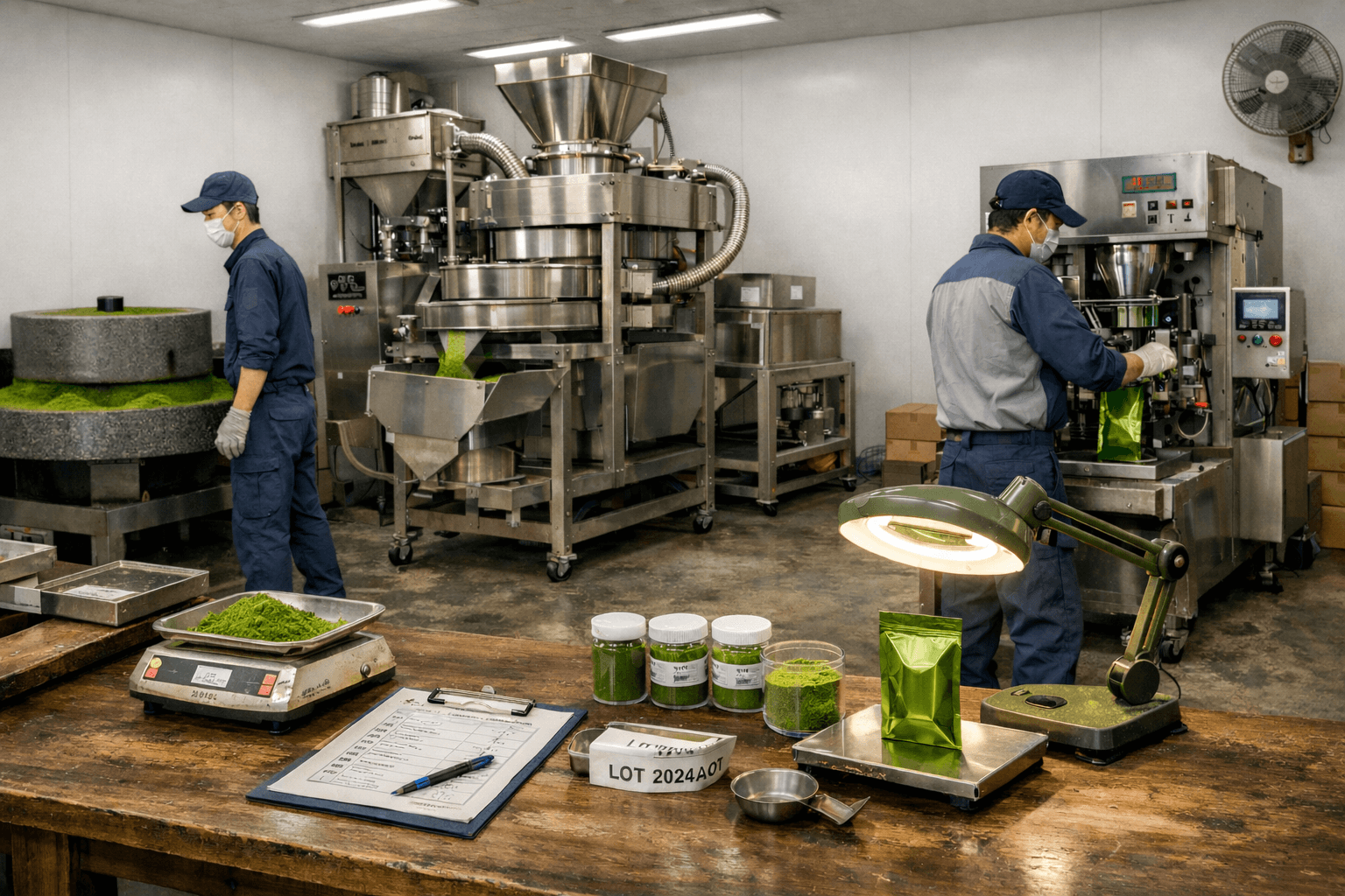 ISO 22000認証工場での製造プロセス／品質管理の様子